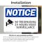 Signmission No Trespassing 24-Hour Video Sign, Vinyl Decal, 10in W x 7in L, 2PK OS-2PACK-NS-D-710-L-14904 - alternate 2